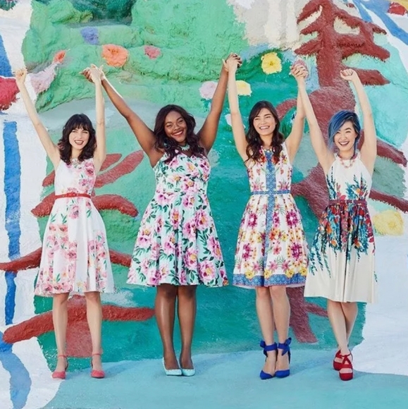 Modcloth | Hotline Watercolor Pink Spring Floral A-line Tulle Dress Plus Size 3X - Picture 2 of 16